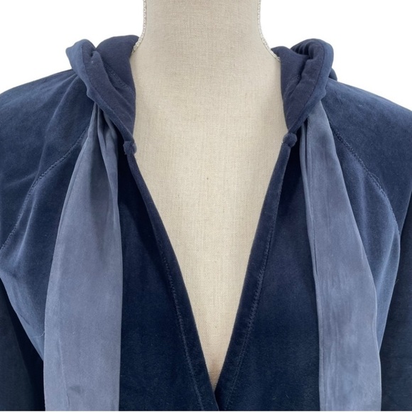 Anthropologie Saturday Sunday Velvet Velour Party Faux Wrap Hoodie Pullover S - Picture 4 of 15